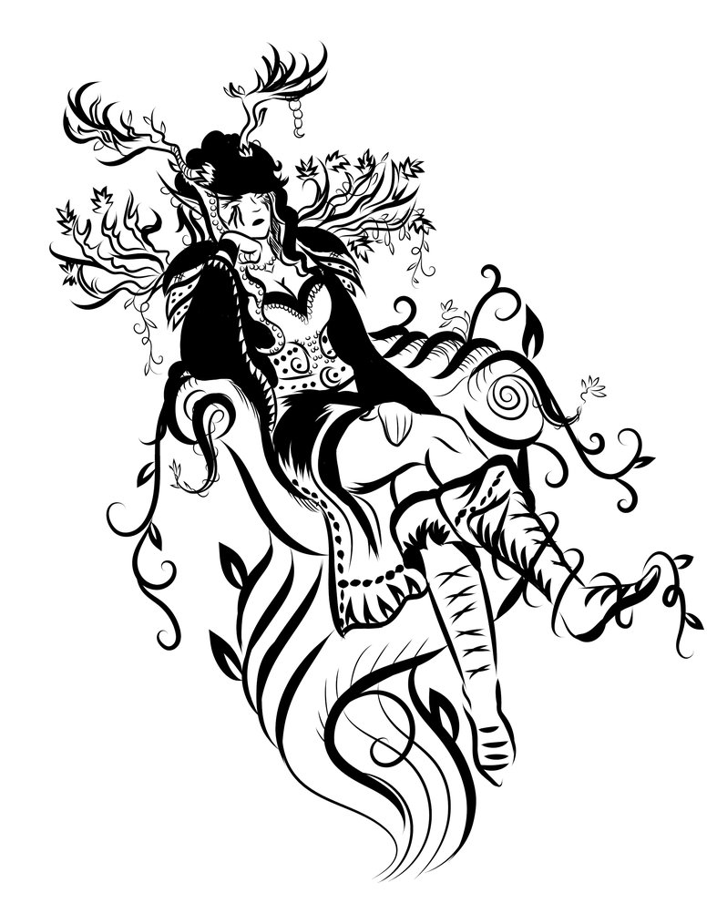 787x1014 Druid Drawing Ink For Free Download
