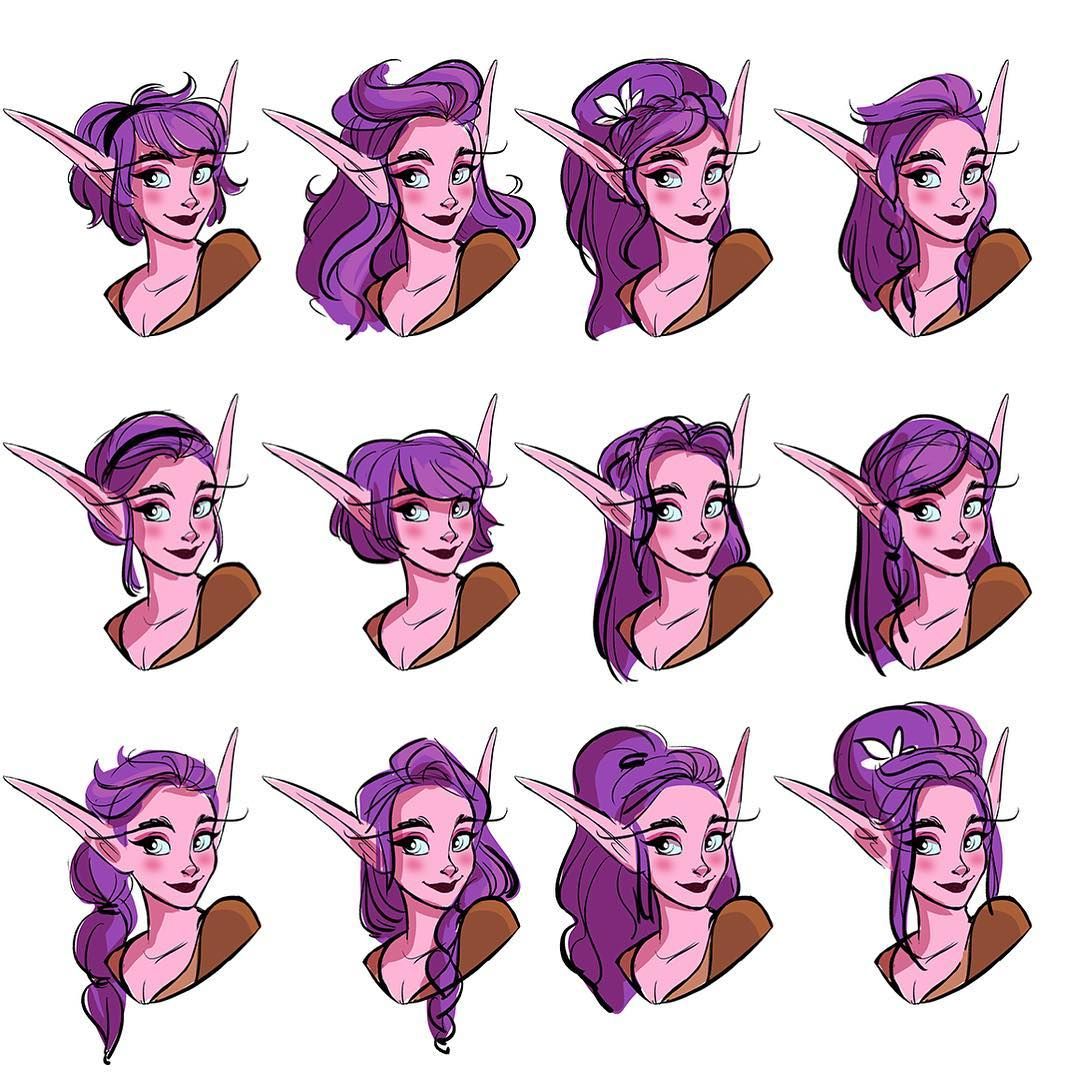1080x1080 Some Night Elf Hair Doodles Gimme More Styles