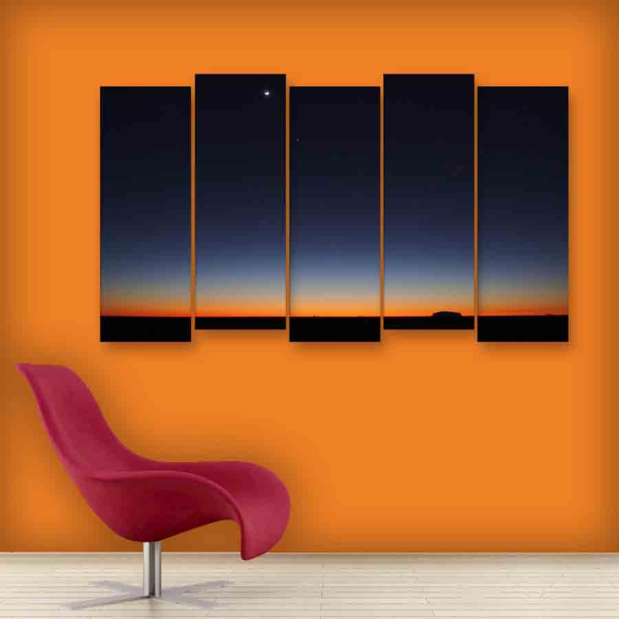 900x900 Multiple Frames Beautiful Night Sky Wall Painting For Living Room