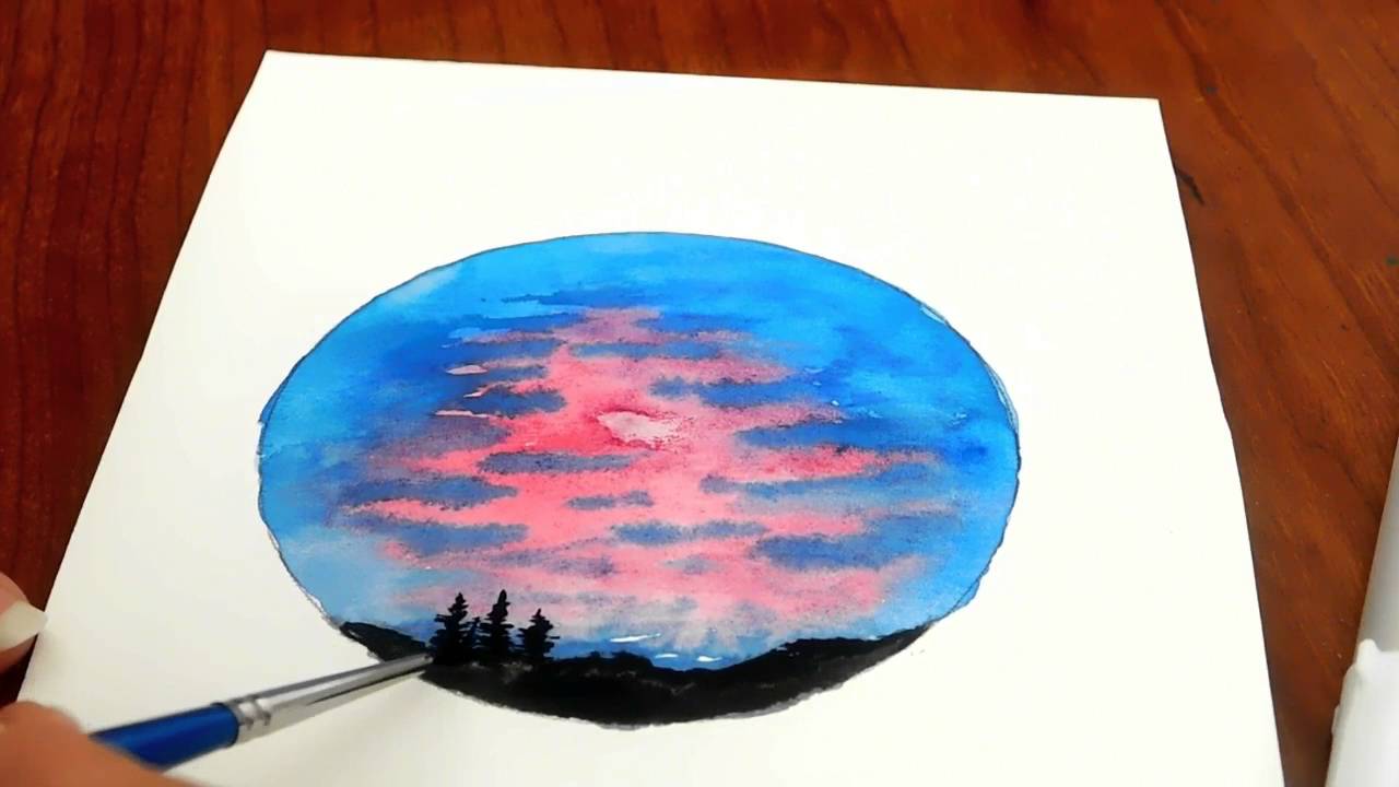 1280x720 Night Sky Mini Watercolor Painting