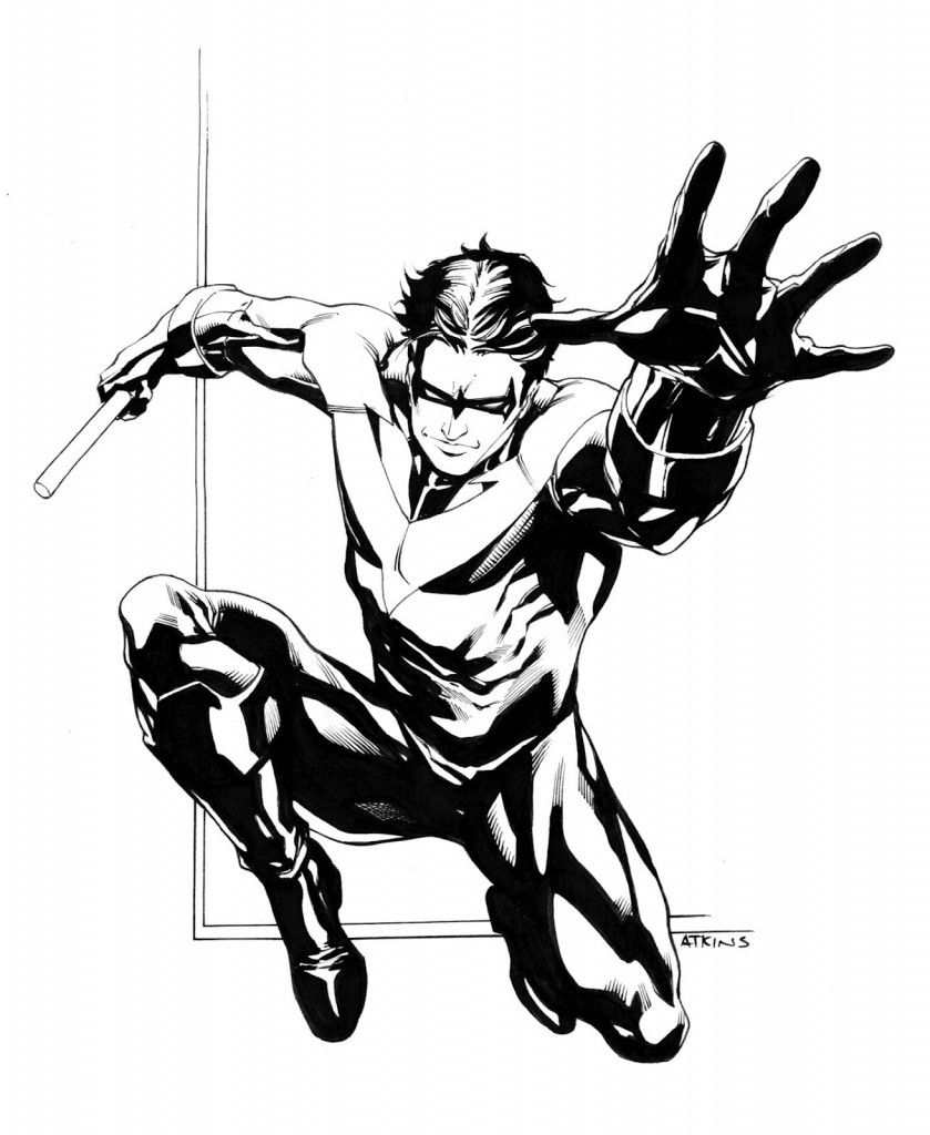 839x1024 Free Printable Nightwing Coloring Pages For Kids Comic Book