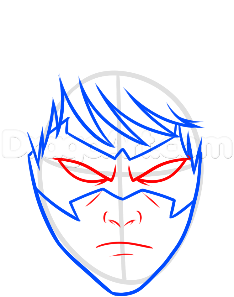 746x948 How To Draw Nightwing Easy, Step