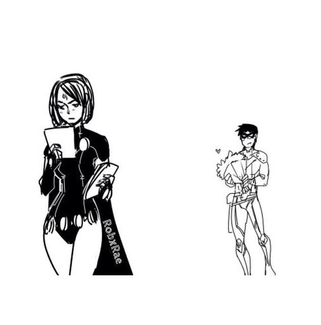 635x642 Raven Drawing Nightwing For Free Download