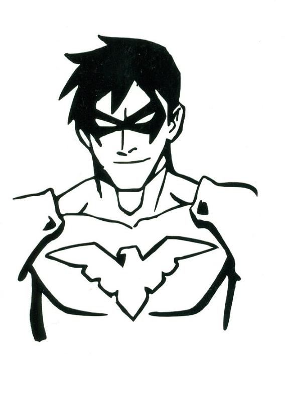 570x819 nightwing dc vinyl decal indoor or outdoor dc comics etsy