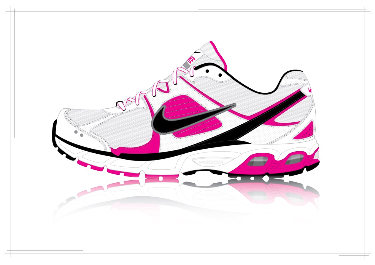 1264x895 Nike Running Shoe Drawing