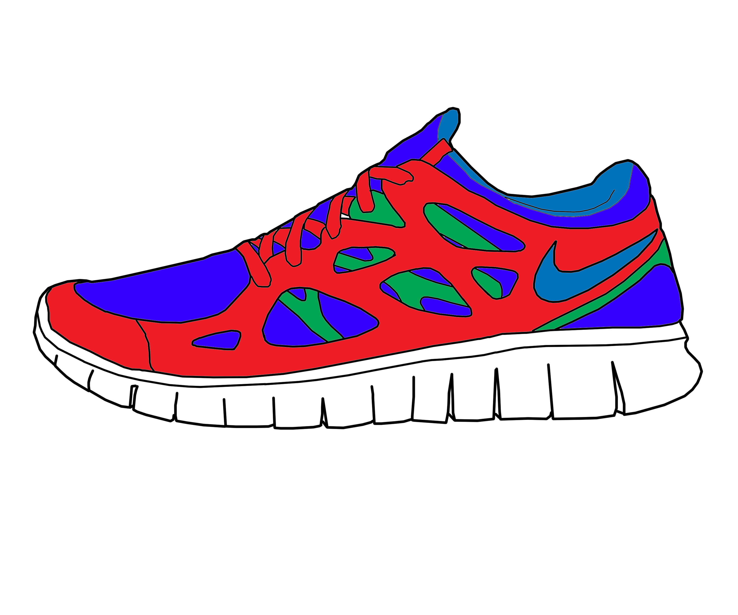 3000x2500 Nike Running Shoe Drawing