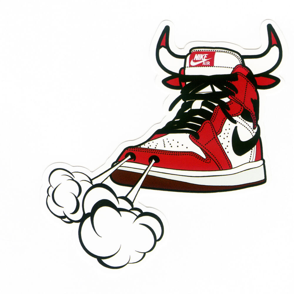 1000x1000 Michael Jordan Sneakers Nike Air Bulls Decal Sticker