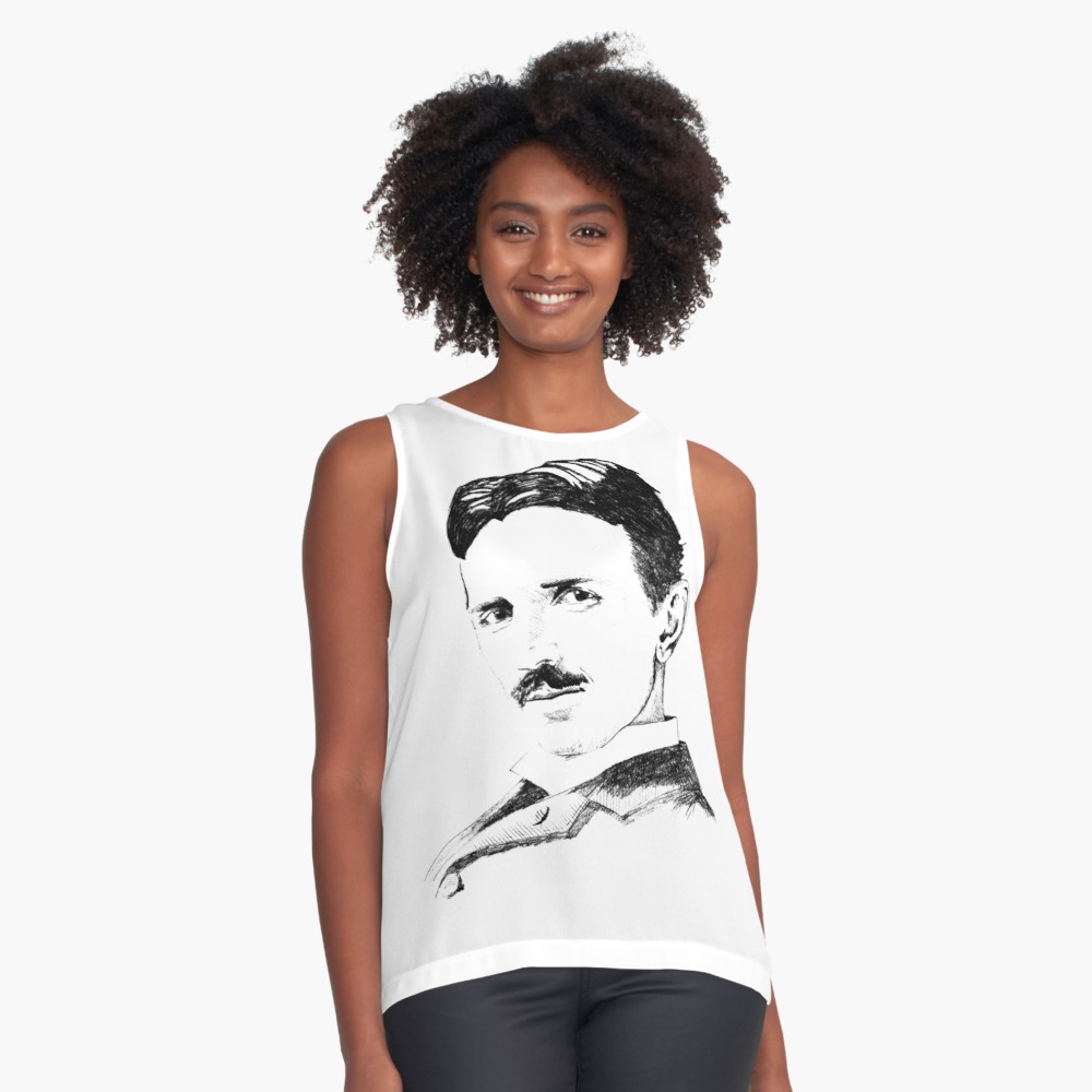 1000x1000 nikola tesla drawing sleeveless top