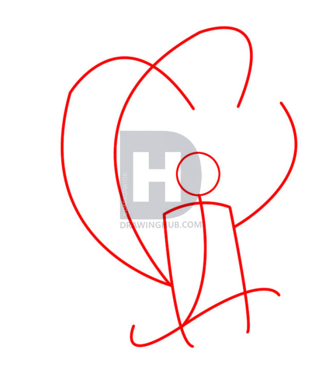 634x720 How To Draw Naruto Kyuubi, Step