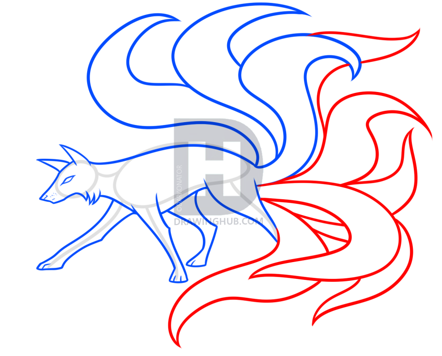 893x720 Drawing A Kitsune Fox, Step