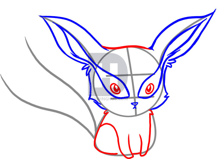 760x555 How To Draw Chibi Kyuubi, Step