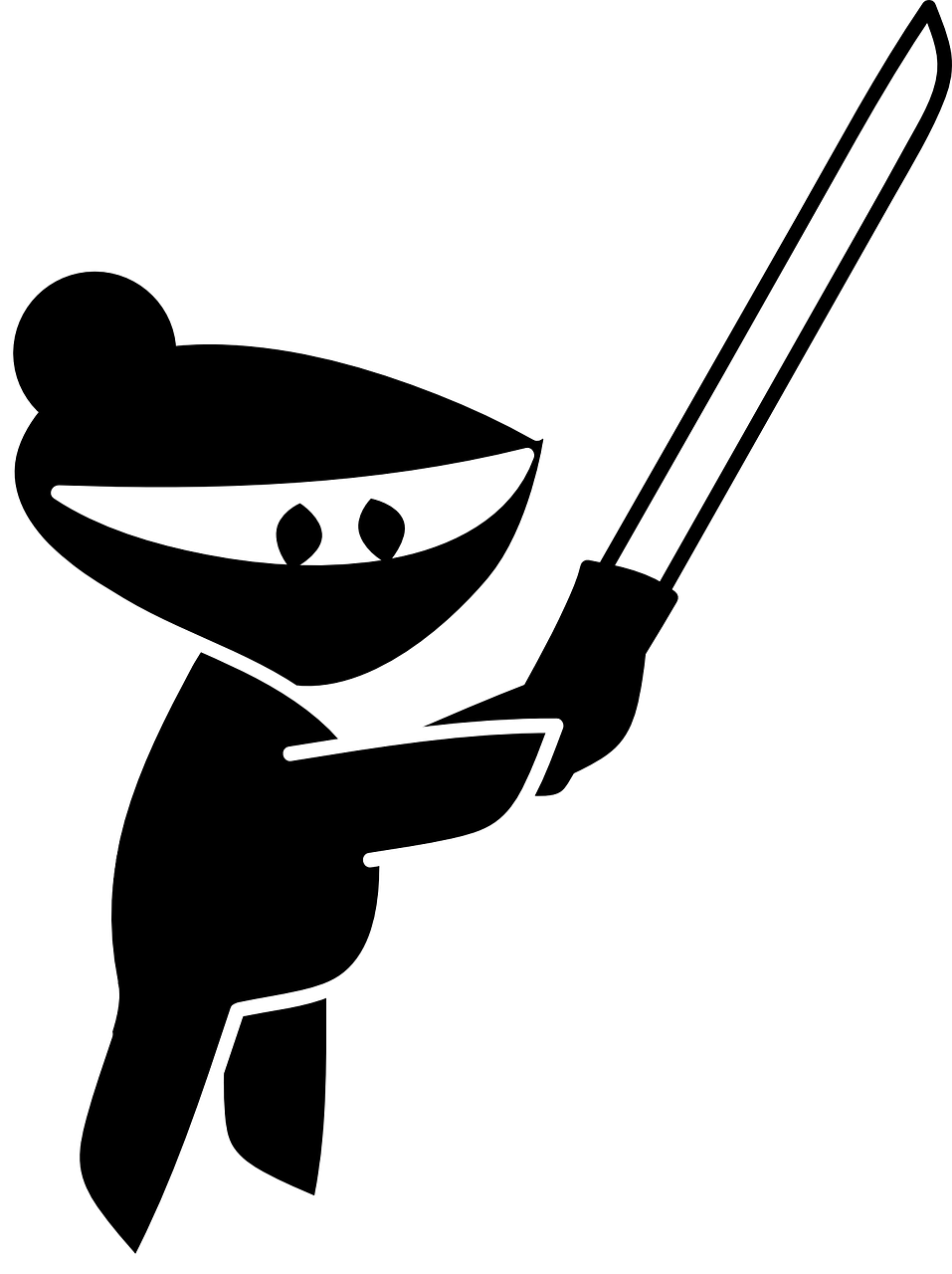 957x1280 Hd Ninja Samurai Sword Cartoon Png Image