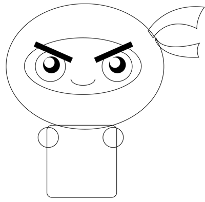 400x394 How To Draw Cartoon Ninja Boy East Step