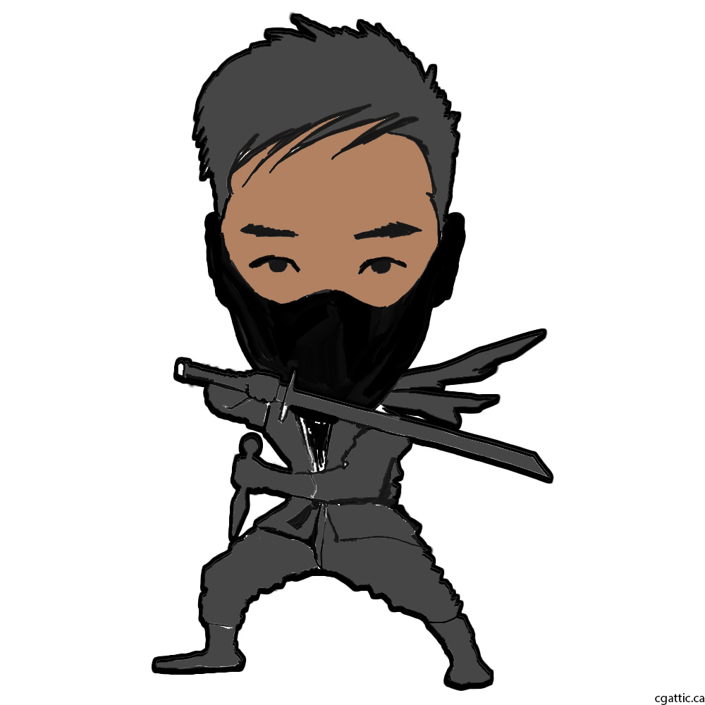 1000x1000 Cartoon Ninja Drawing In Steps With Photoshop