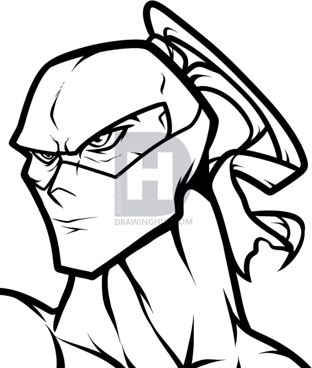 610x720 How To Draw A Ninja Face, Step