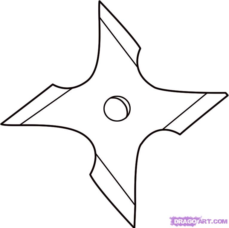 766x765 How To Draw A Ninja Star, Step