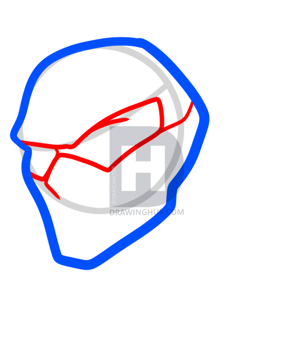 610x720 How To Draw A Ninja Face, Step