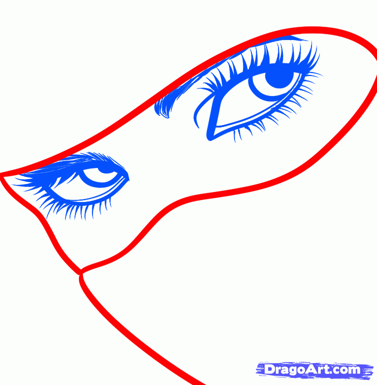 754x770 How To Draw Ninja Eyes, Ninja Eyes, Step