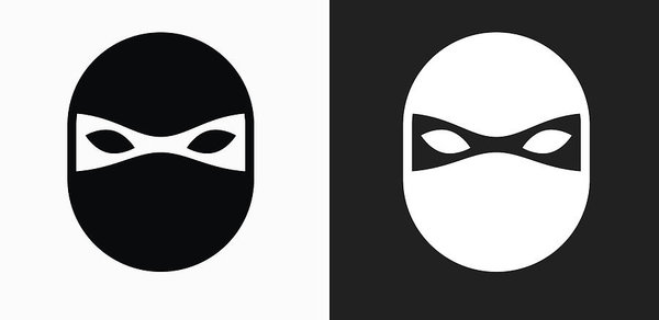 600x292 Ninja Mask Icon On Black And White Vector Backgrounds Art Print