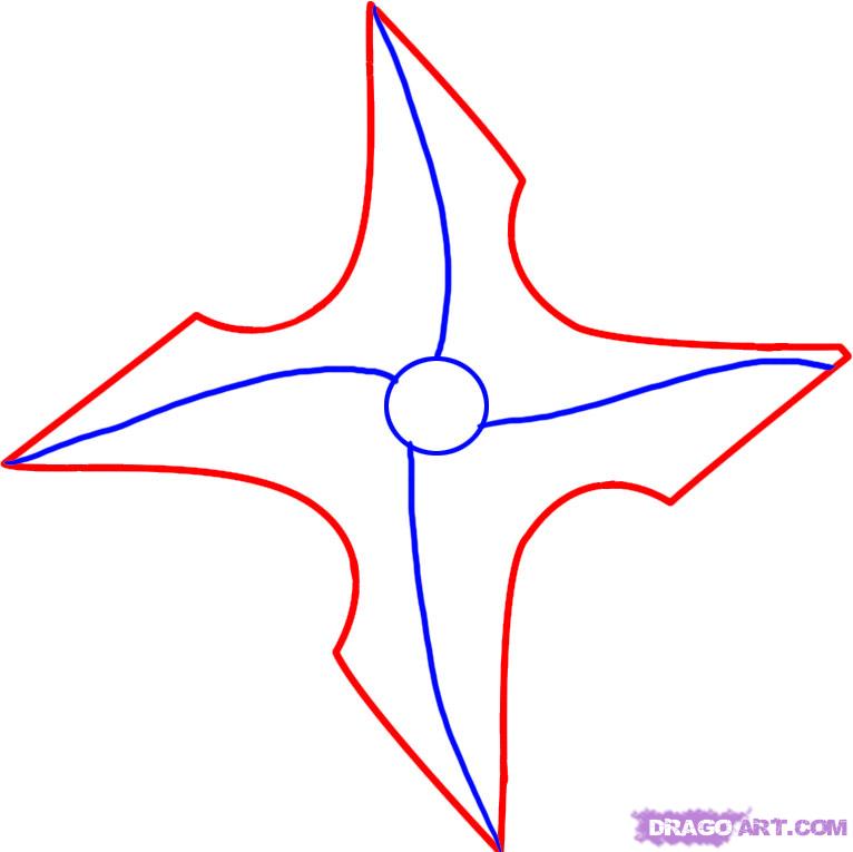 766x765 How To Draw A Ninja Star, Step