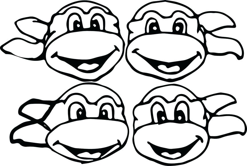 863x582 Ninja Turtles Face Coloring Pages Hashclub