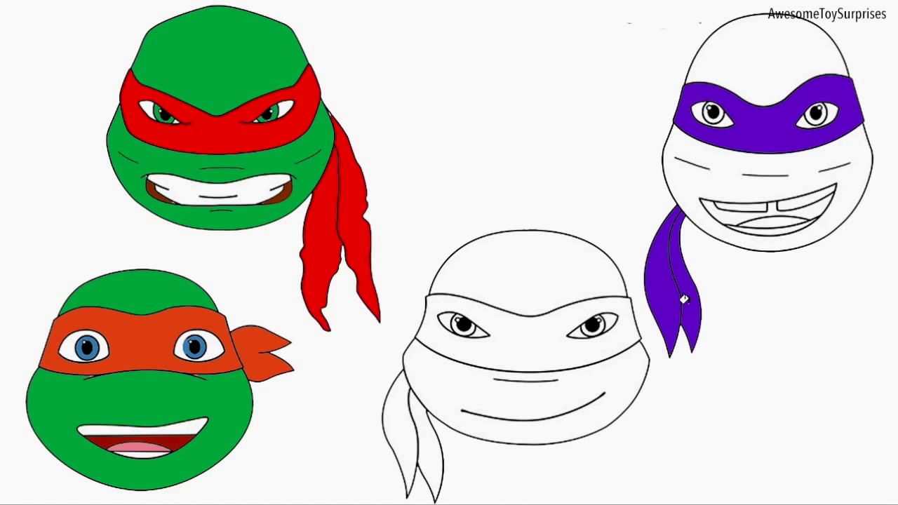 1280x720 Teenage Mutant Ninja Turtles Faces Coloring Pages