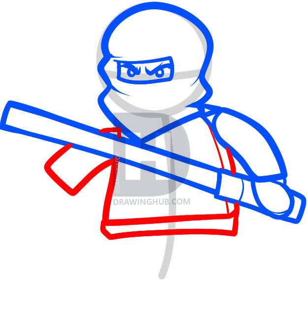 626x665 How To Draw Cole, Ninjago, Step