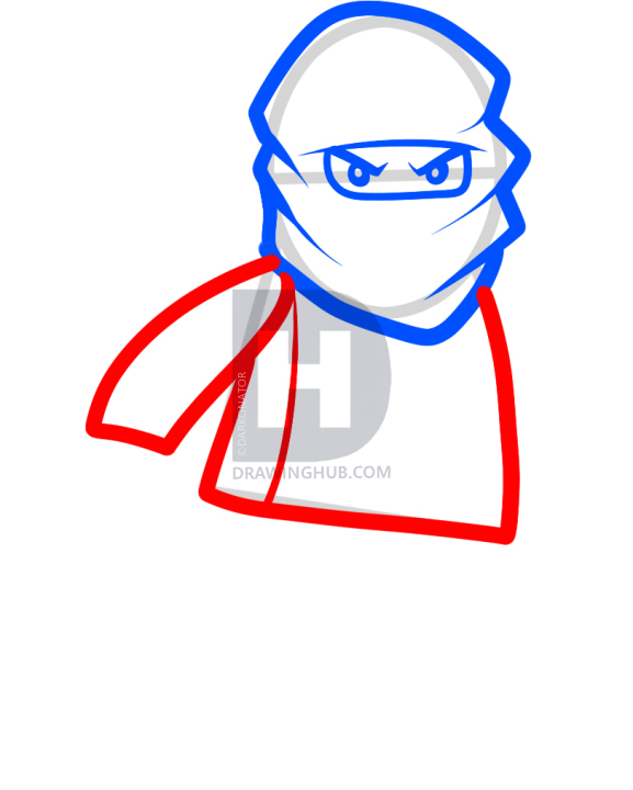 577x720 how to draw zane, ninjago, step