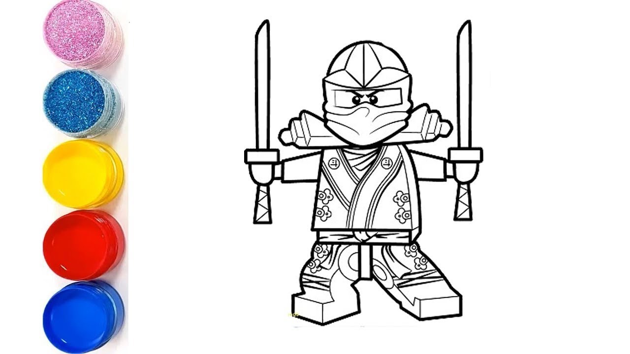 1280x720 Kai Lego Ninjago Glitted Coloring Pages And Drawing For Kids