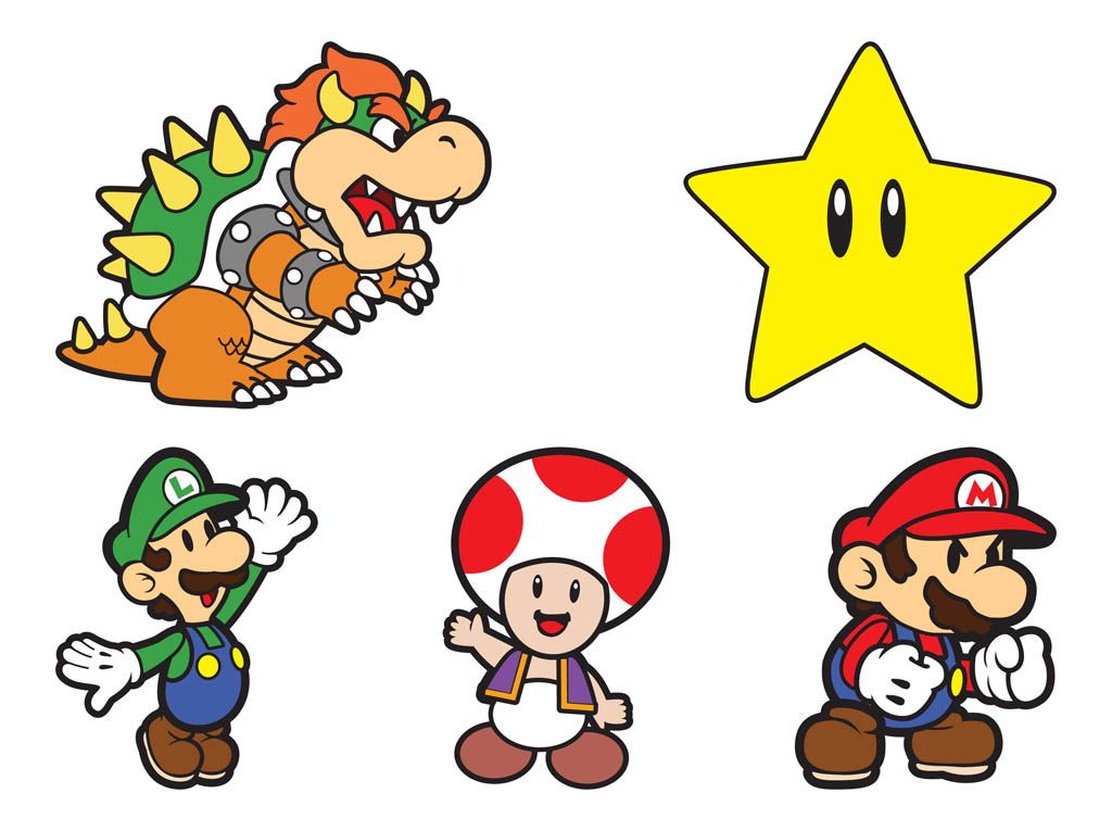 1024x765 Super Mario Characters Cartoon And Comic Book Paper Dolls