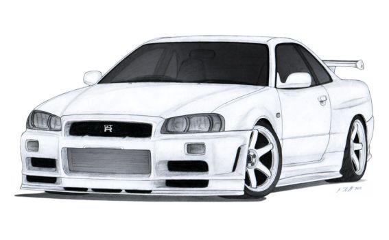 567x350 Nissan Skyline Gt R Drawing