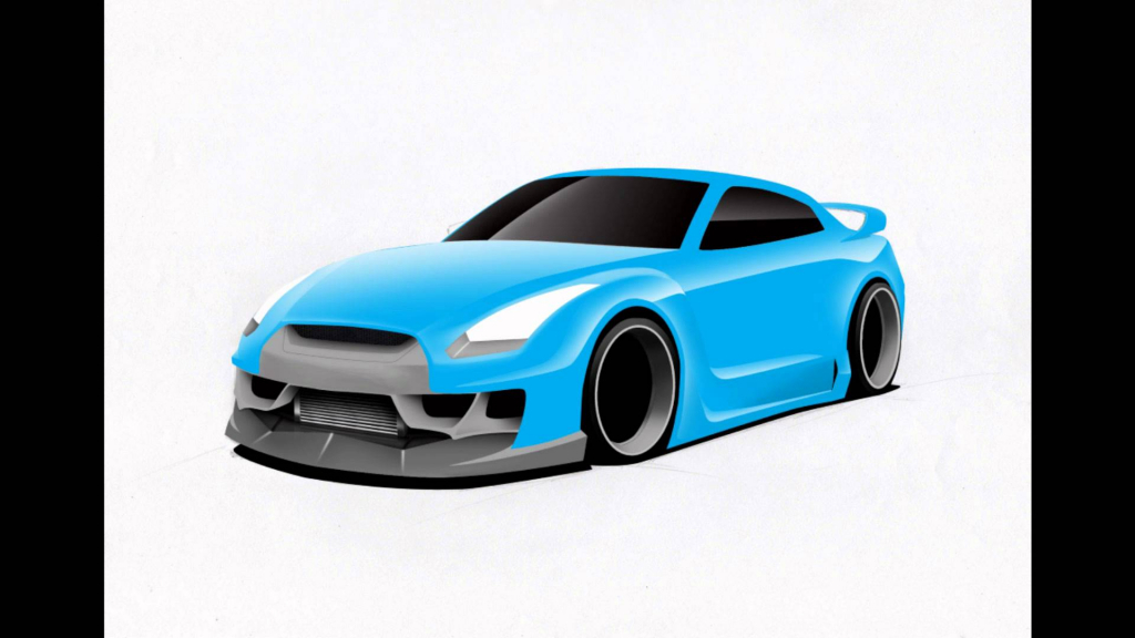 1024x576 Nissan Gtr Drawing