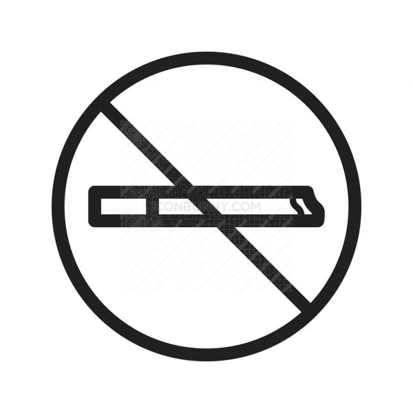 600x600 No Smoking Sign Line Icon