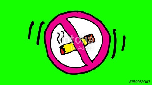 500x281 Kids Drawing Green Screen With Theme Of No Smoking Stock Footage