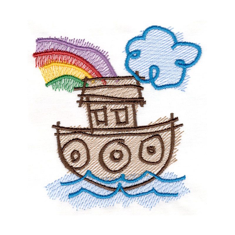 800x800 Free Embroidery Design Children's Drawing Of Noah's Ark I Sew
