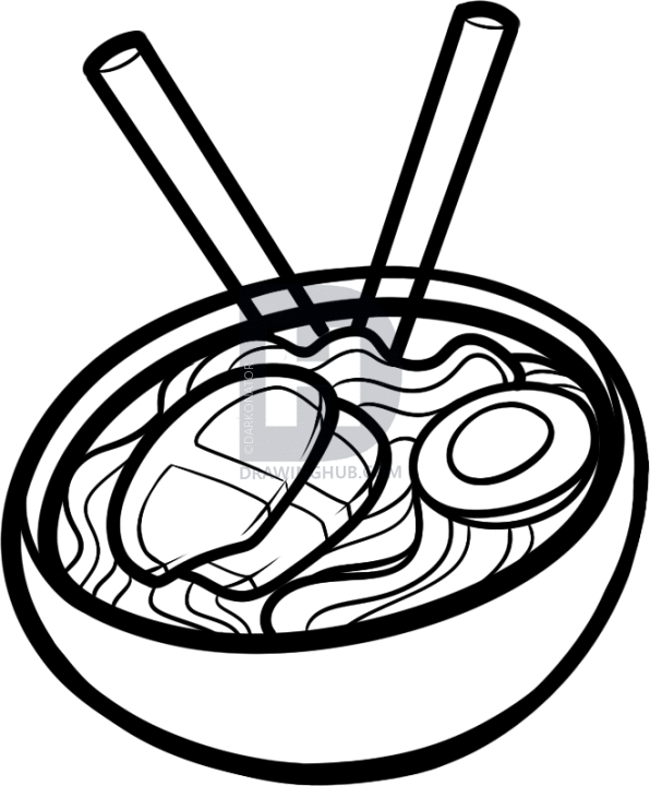 596x720 how to draw ramen, step