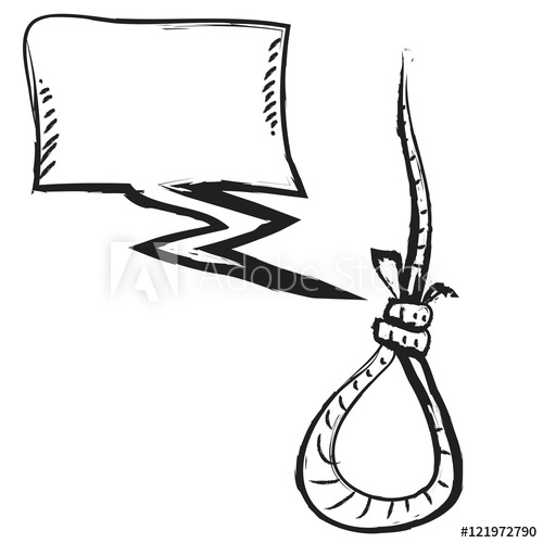 500x500 Cartoon Noose And Cloud Speech Bubble