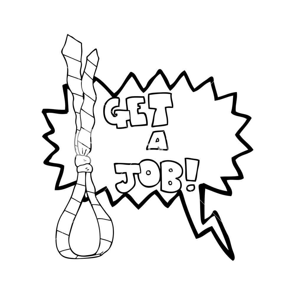 1000x1000 Freehand Drawn Speech Bubble Cartoon Get A Job Tie Noose Symbol