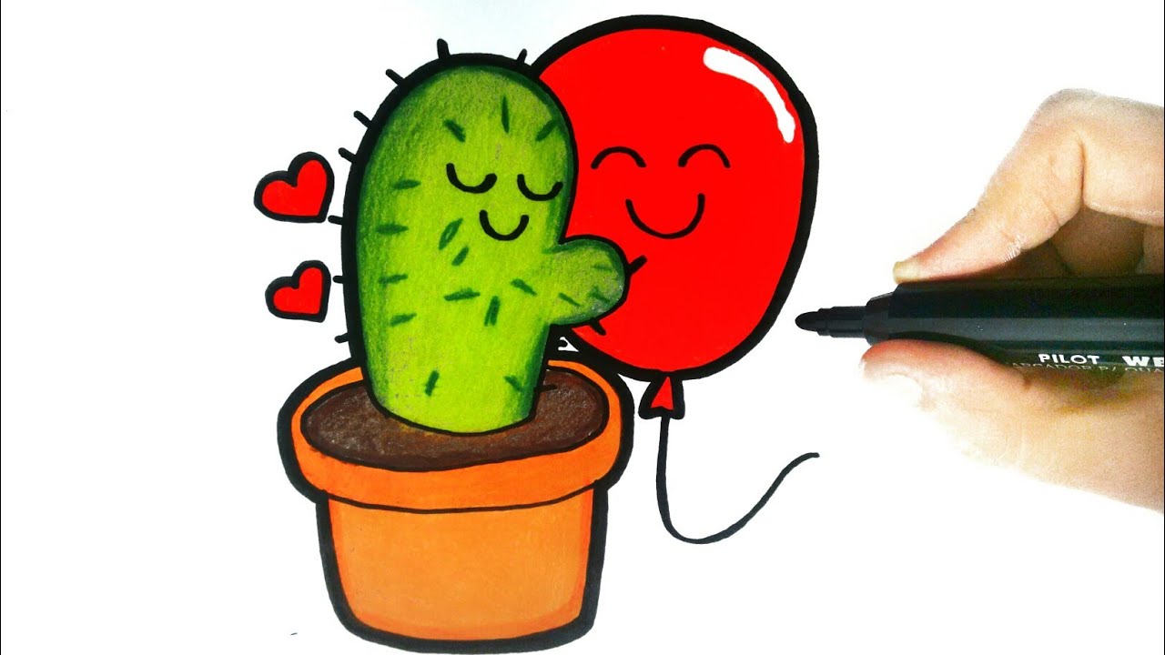 1280x720 How To Draw A Cactus Step