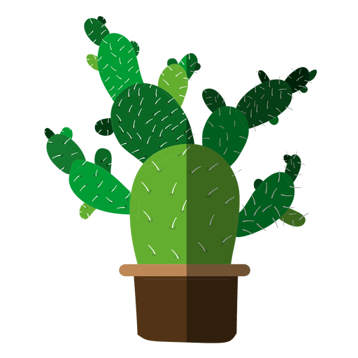 512x512 Multiple Flat Cactus Pot Drawing