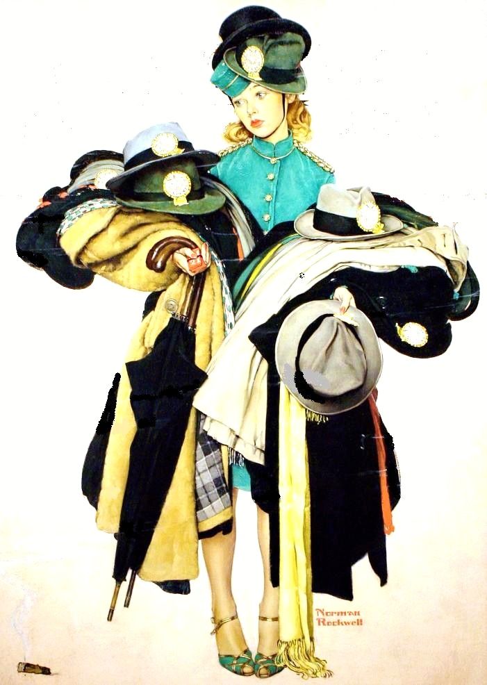 701x986 Hat Check Girl My Favorite Norman Rockwell Prints