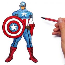 250x250 Captain America Drawing Cartoon Chibi Cute African American