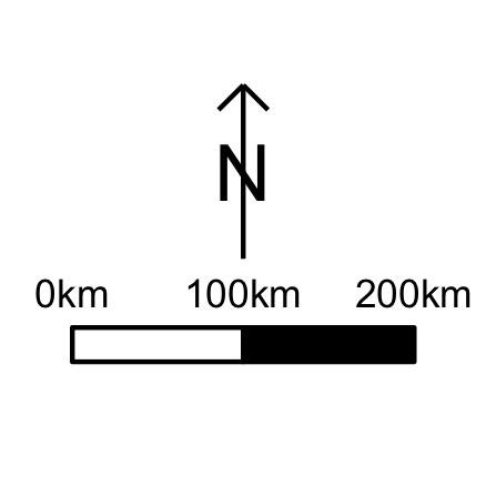 438x438 Scale Bar And North Arrow On A Map Using R Ewen Gallic