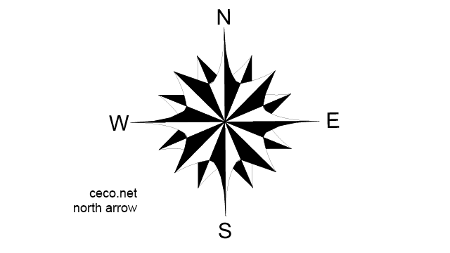 640x360 Autocad Drawing North Arrow Modern Dwg Dxf