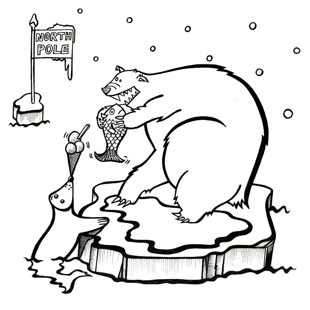 1024x1024 lewis, ron and barry', sea lion, polar bear and fish