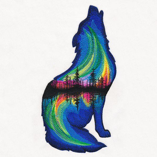 600x600 Northern Lights Wolf Urban Threads Unique And Awesome