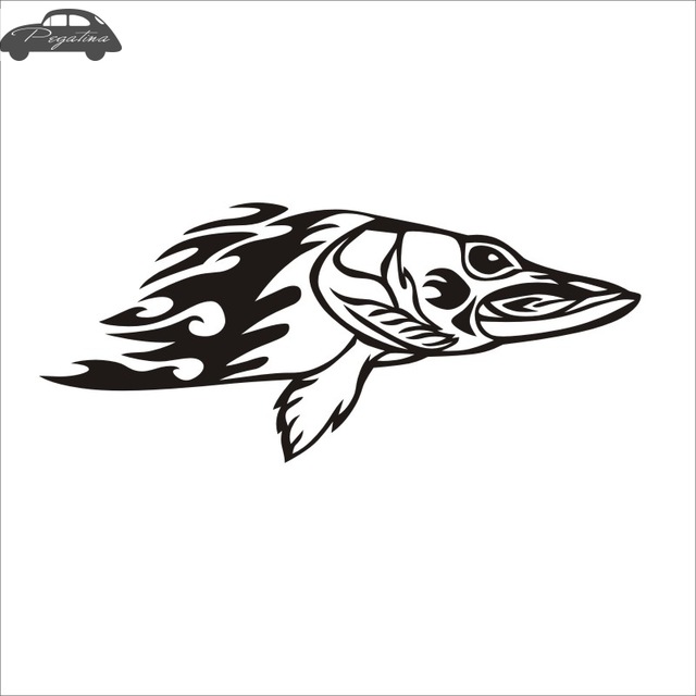 640x640 Pegatina Esox Fish Dogfish Car Decal Pike Posters Boat Decals