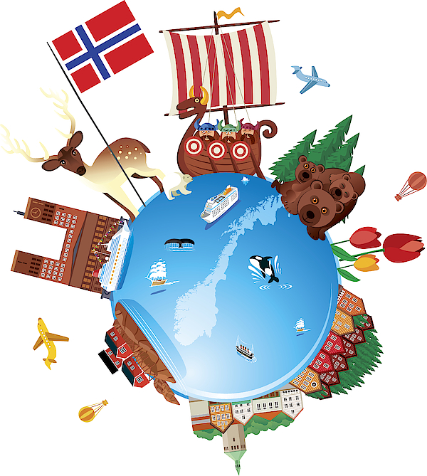600x669 Norway Travel Cartoon