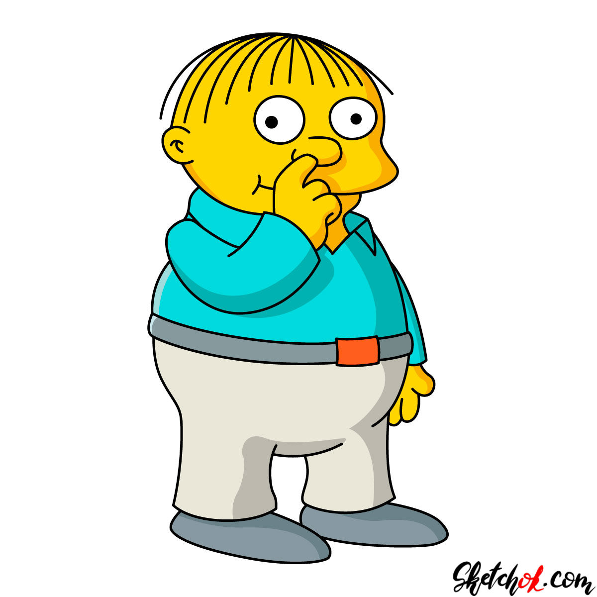 1200x1200 How To Draw Ralph Wiggum Picking His Nose