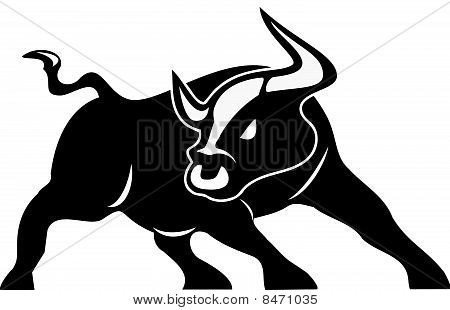 450x310 black taurus bull with nose ring tattoo design tattoo ideas